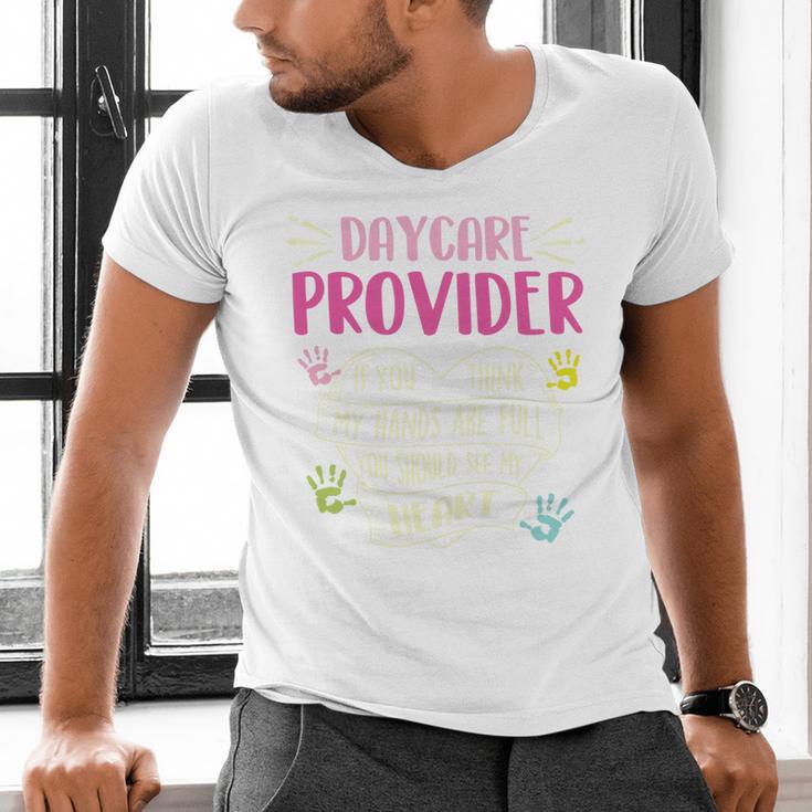 Full Heart Daycare Provider Nanny Au Pair Pre-K Teacher Men's V-Neck T-Shirt, gift for family, gift for coworker Full Heart Daycare Provider Nanny Au Pair Pre-K Teacher Men's V-Neck T-Shirt, gift for family, gift for coworker