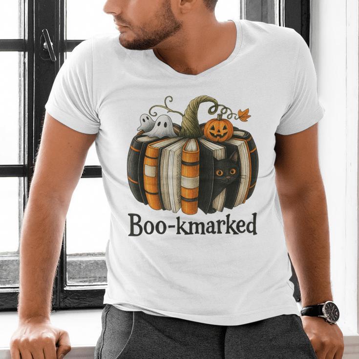Fun Fall Book Lover Cute Teacher Student Halloween Men's V-Neck T-Shirt, gift for family, gift for coworker Fun Fall Book Lover Cute Teacher Student Halloween Men's V-Neck T-Shirt, gift for family, gift for coworker