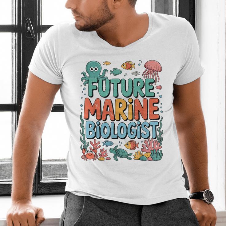 Future Marine Biologist Student Biology Teacher Kids Men's V-Neck T-Shirt, Future Teacher Shirts, gift for family, gift for coworker