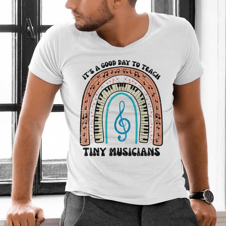Good Day To Teach Tiny Musicians Piano Music Teacher Women Men's V-Neck T-Shirt, gift for family, gift for coworker