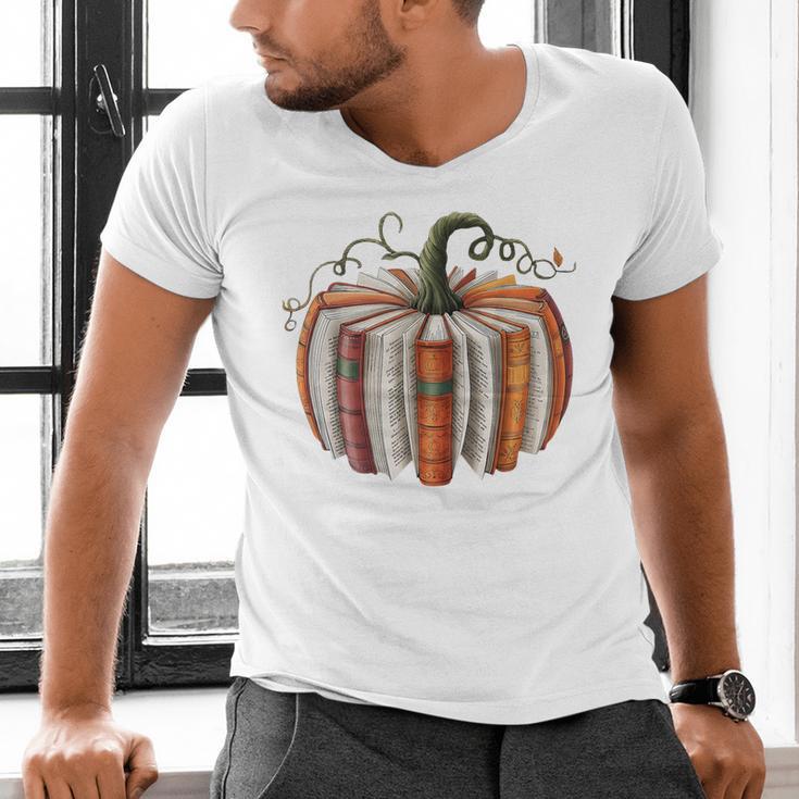 Halloween Teacher Librarians Fall Book Pumpkin Retro Reading Men's V-Neck T-Shirt, gift for family, gift for coworker Halloween Teacher Librarians Fall Book Pumpkin Retro Reading Men's V-Neck T-Shirt, gift for family, gift for coworker