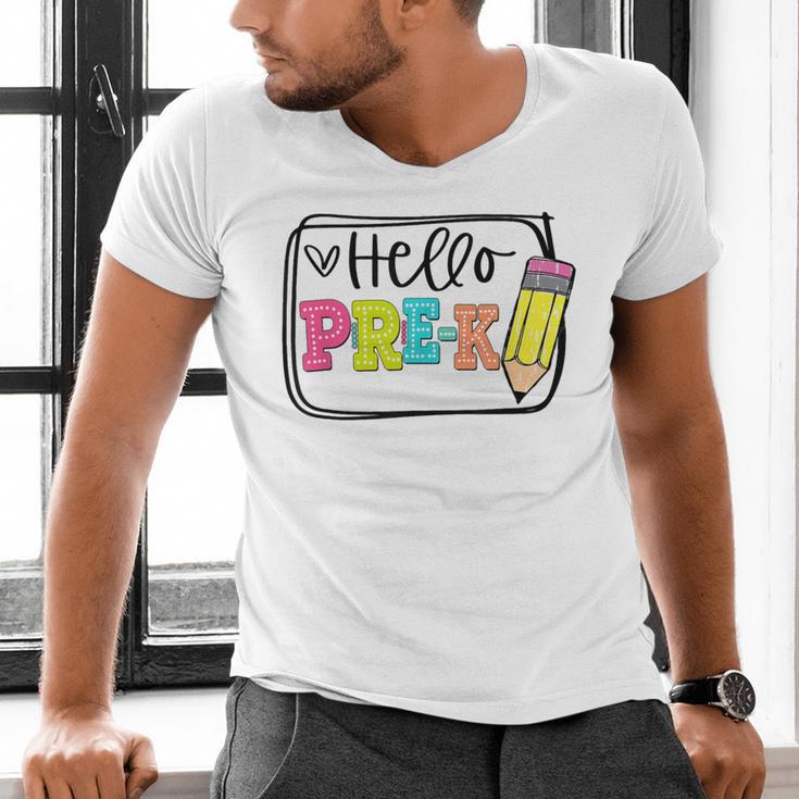 Hello Pre-K Team Preschool Teacher Kids Back To School Men's V-Neck T-Shirt, gift for family, gift for coworker Hello Pre-K Team Preschool Teacher Kids Back To School Men's V-Neck T-Shirt, gift for family, gift for coworker