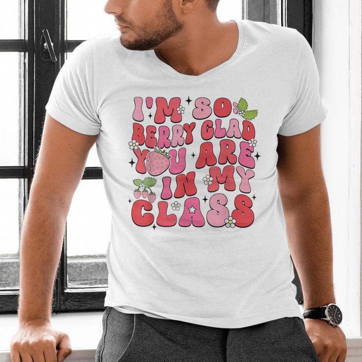 I'm So Berry Glad You Are Strawberry Elementary Teacher Men's V-Neck T-Shirt, gift for family, gift for coworker