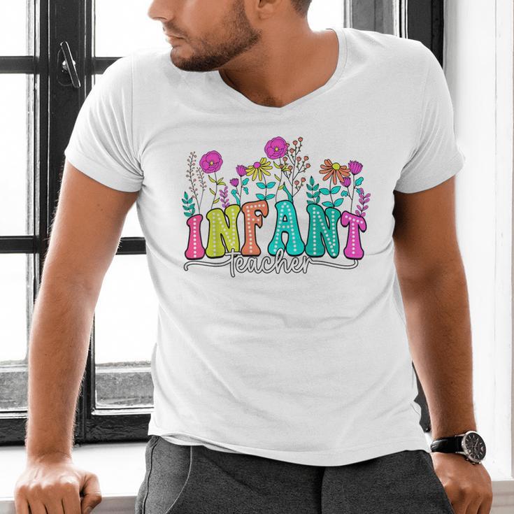 Infant Teacher Floral First Day Back To School Teaching Men's V-Neck T-Shirt, gift for family, gift for coworker Infant Teacher Floral First Day Back To School Teaching Men's V-Neck T-Shirt, gift for family, gift for coworker