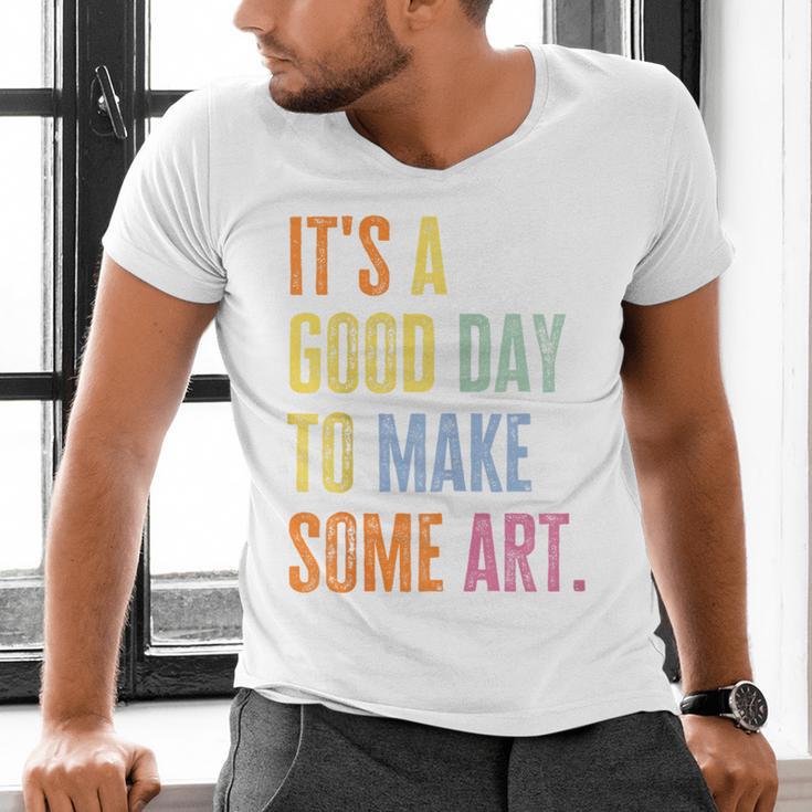It's A Good Day To Make Art Artist Teacher Painter Men's V-Neck T-Shirt, gift for family, gift for coworker It's A Good Day To Make Art Artist Teacher Painter Men's V-Neck T-Shirt, gift for family, gift for coworker