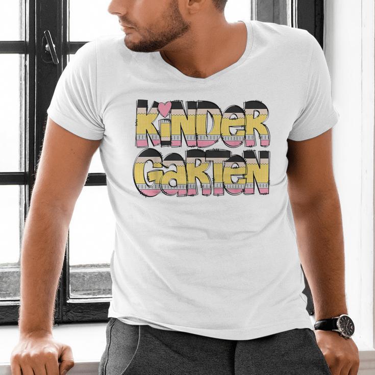 Kindergarten Pencil First Day Of School Teacher Toddler Kids Men's V-Neck T-Shirt, gift for family, gift for coworker