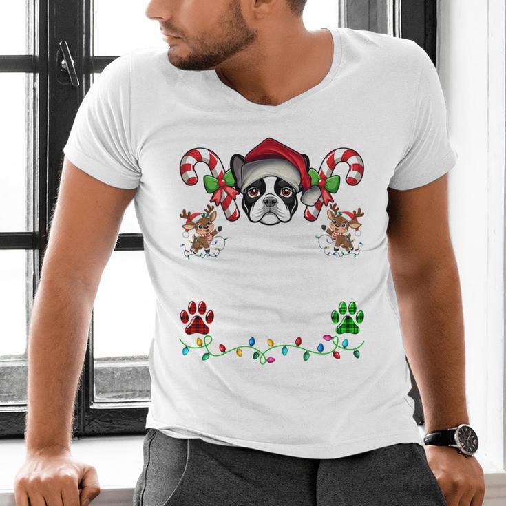 Most Likely Decorate Her Boston Terrier Dog Ugly Christmas Men's V-Neck T-Shirt, Boston Terrier Christmas Shirts, gift for family, gift for coworker