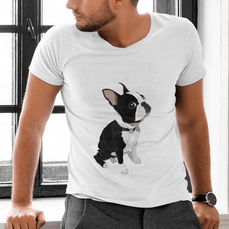 Love NOPE Boston Terrier Dog Lover Men's V-Neck T-Shirt, gift for family, gift for coworker