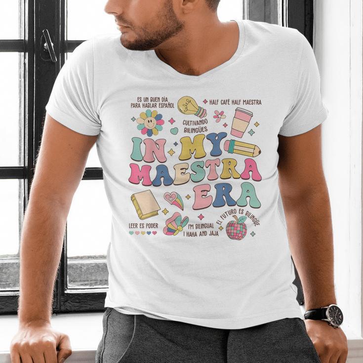 In My Maestra Era Spanish Bilingual Teacher First Day Men's V-Neck T-Shirt, gift for family, gift for coworker In My Maestra Era Spanish Bilingual Teacher First Day Men's V-Neck T-Shirt, gift for family, gift for coworker