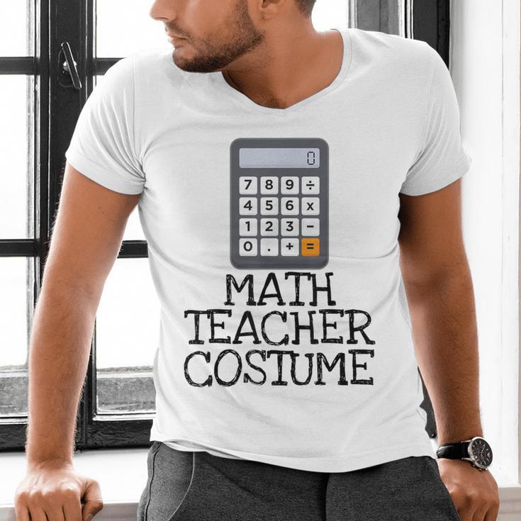 Math Teacher Costume Tshirt Halloween High School Calculator Men's V-Neck T-Shirt, gift for family, gift for coworker