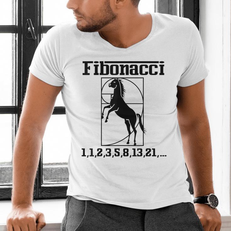 Nerdy Fibonacci Racing Car Horse Math Teacher Men Women Girls Kids Men's V-Neck T-Shirt, gift for family, gift for coworker