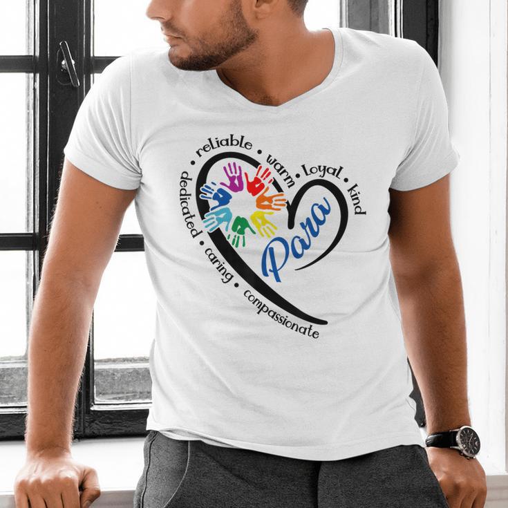 Para Heart Teacher Paraprofessional Paraeducator Men Women Men's V-Neck T-Shirt, gift for family, gift for coworker
