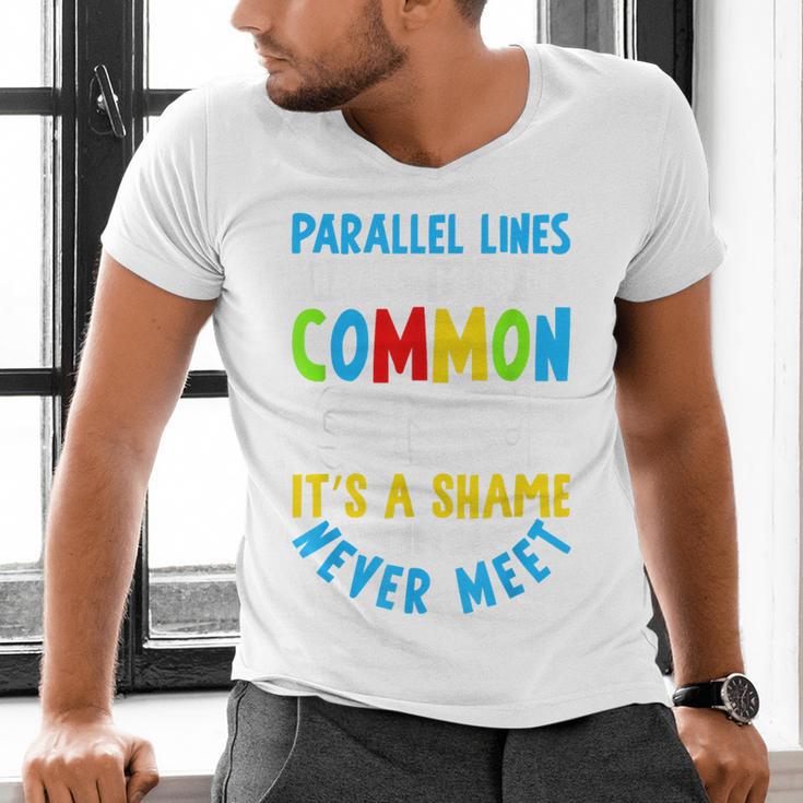 Parallel Lines Math Pun – Teacher Humor Men's V-Neck T-Shirt, gift for family, gift for coworker Parallel Lines Math Pun – Teacher Humor Men's V-Neck T-Shirt, gift for family, gift for coworker