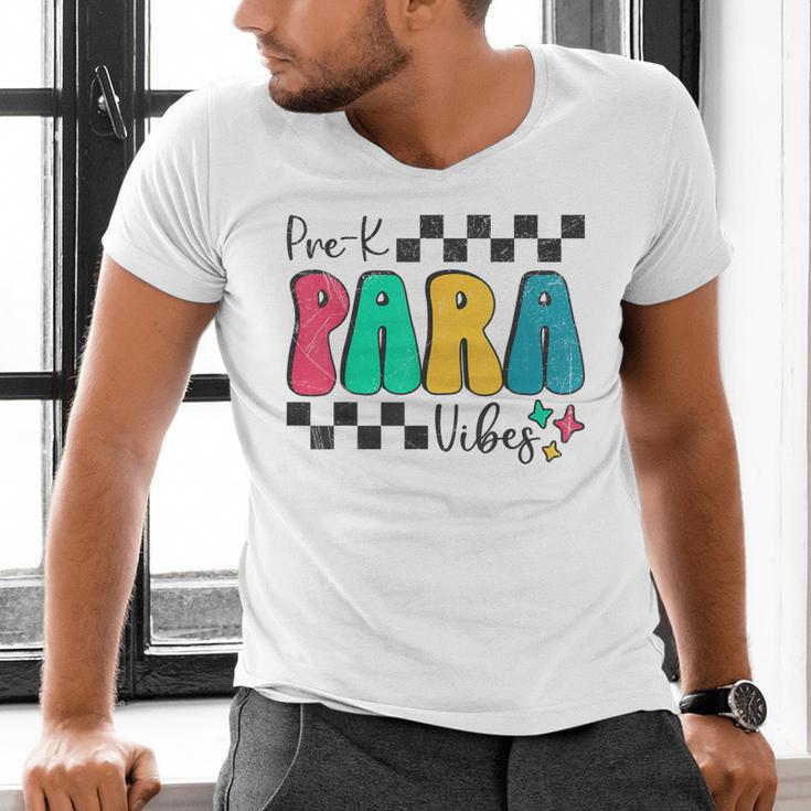 Pre-K Paraprofessional Teacher Back To School Vibes Men's V-Neck T-Shirt, gift for family, gift for coworker Pre-K Paraprofessional Teacher Back To School Vibes Men's V-Neck T-Shirt, gift for family, gift for coworker