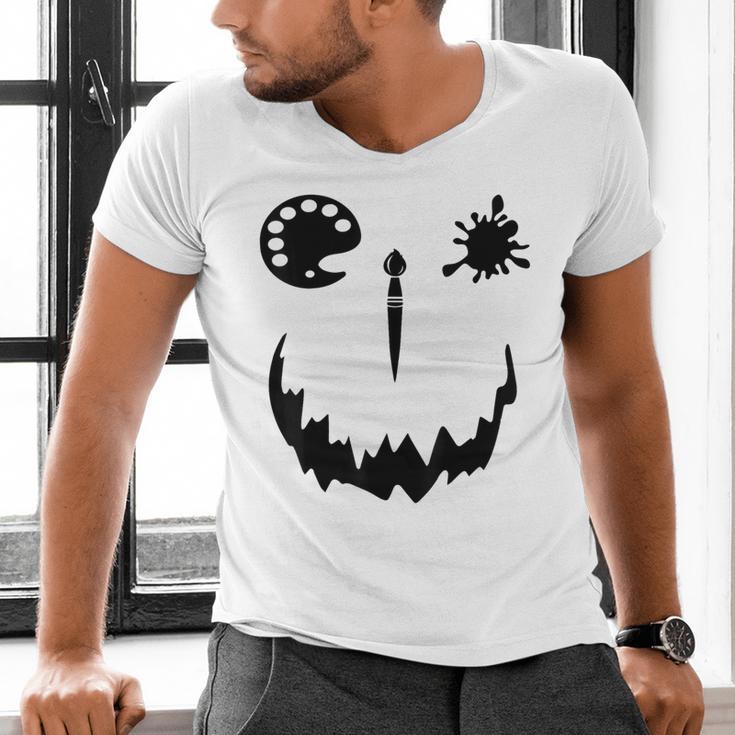 Pumpkin Artist Halloween Art Teacher Men's V-Neck T-Shirt, gift for family, gift for coworker