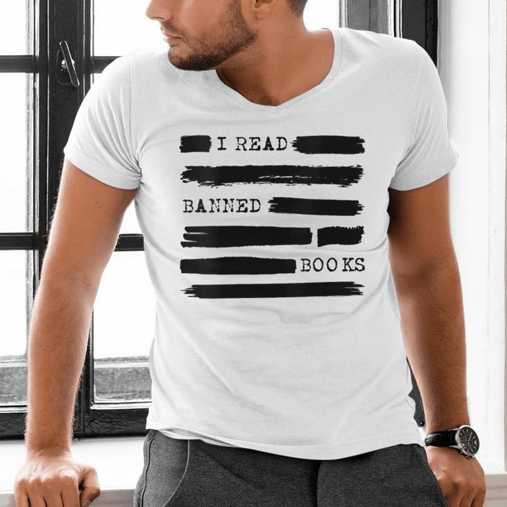 I Read Banned Books Banned Books Week Librarian Teacher Men's V-Neck T-Shirt, gift for family, gift for coworker