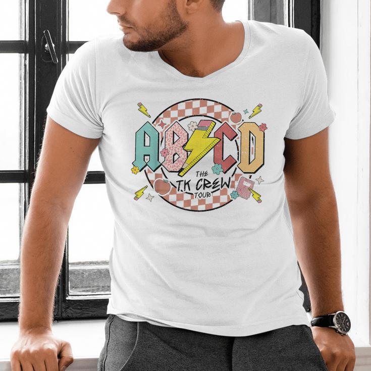 Retro ABCD Transitional Kindergarten Teacher Tour TK Teacher Men's V-Neck T-Shirt, gift for family, gift for coworker Retro ABCD Transitional Kindergarten Teacher Tour TK Teacher Men's V-Neck T-Shirt, gift for family, gift for coworker