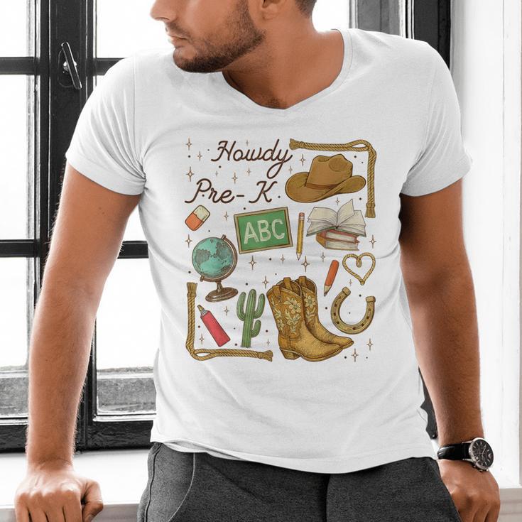 Retro Howdy Pre-K Back To School Western Teacher Men's V-Neck T-Shirt, gift for family, gift for coworker Retro Howdy Pre-K Back To School Western Teacher Men's V-Neck T-Shirt, gift for family, gift for coworker