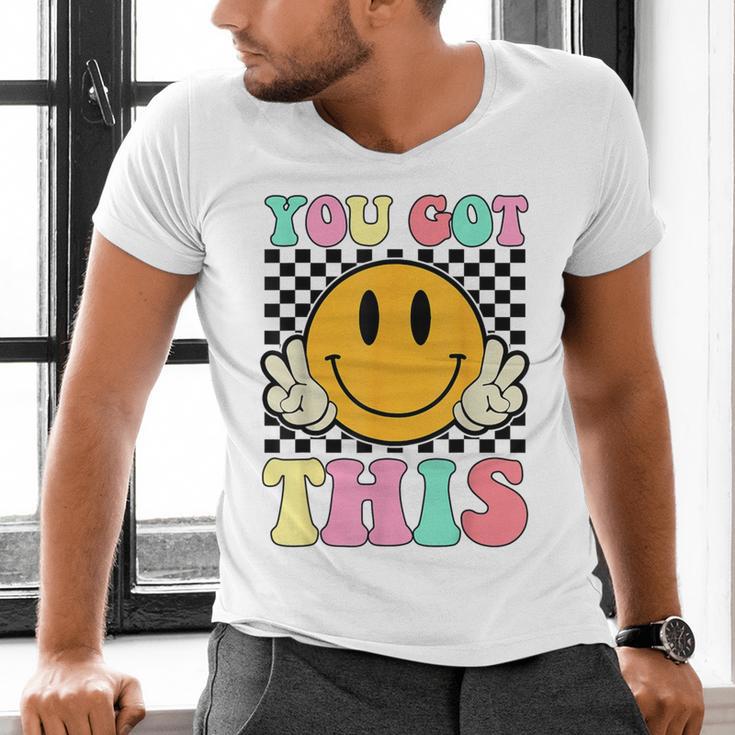 You Got This Retro Smile Motivational Testing Day Teacher Men's V-Neck T-Shirt, gift for family, gift for coworker