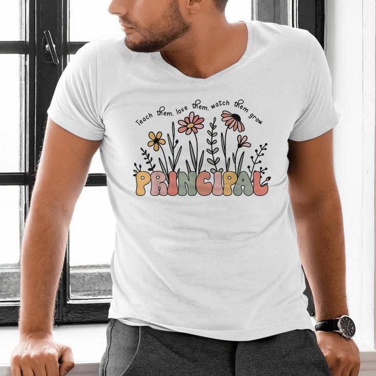 Retro Vintage Floral Principal Shirt For Women Teachers Day Men's V-Neck T-Shirt, gift for family, gift for coworker Retro Vintage Floral Principal Shirt For Women Teachers Day Men's V-Neck T-Shirt, gift for family, gift for coworker