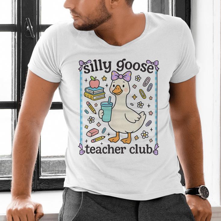 Silly Goose Teacher Club Silly Goose For Teacher Men's V-Neck T-Shirt, gift for family, gift for coworker Silly Goose Teacher Club Silly Goose For Teacher Men's V-Neck T-Shirt, gift for family, gift for coworker