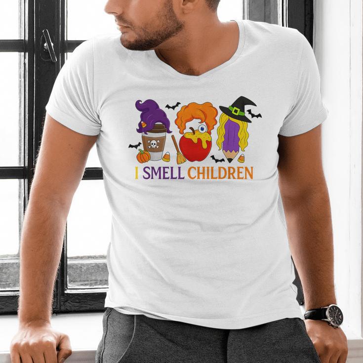 I Smell Children Witch Teacher Halloween Trick Or Teach Men's V-Neck T-Shirt, gift for family, gift for coworker I Smell Children Witch Teacher Halloween Trick Or Teach Men's V-Neck T-Shirt, gift for family, gift for coworker