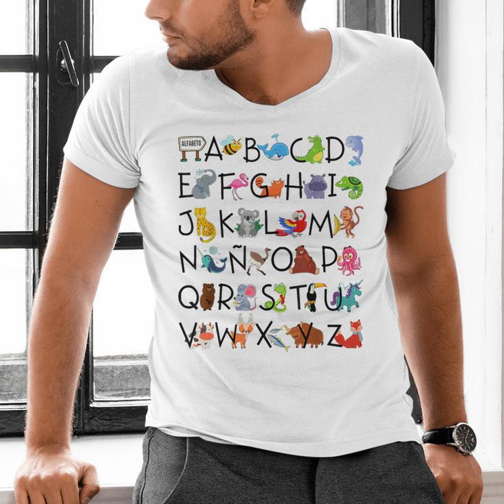 SPANISH ALPHABET MAESTRA SPANISH TEACHER Men's V-Neck T-Shirt, gift for family, gift for coworker SPANISH ALPHABET MAESTRA SPANISH TEACHER Men's V-Neck T-Shirt, gift for family, gift for coworker