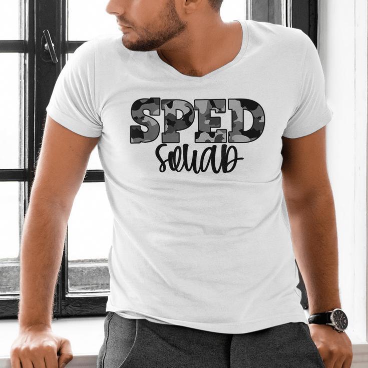 Special Education Squad Camo SPED Teacher Men's V-Neck T-Shirt, gift for family, gift for coworker