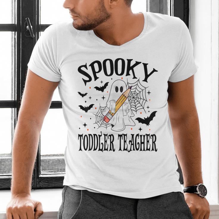 Spooky Toddler Teacher Halloween School Men's V-Neck T-Shirt, gift for family, gift for coworker Spooky Toddler Teacher Halloween School Men's V-Neck T-Shirt, gift for family, gift for coworker