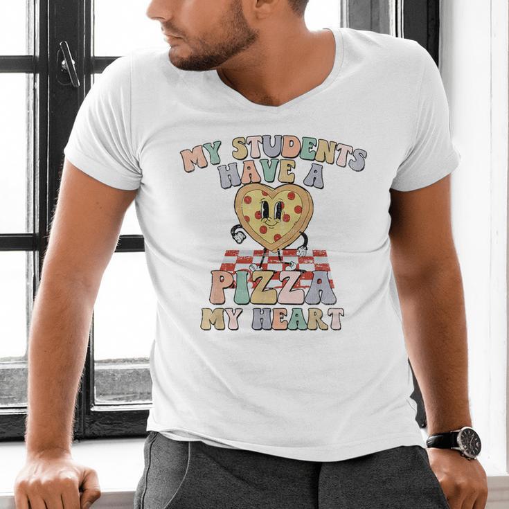 My Students Have A Pizza-My-Heart Valentines Day Teacher Men's V-Neck T-Shirt, gift for family, gift for coworker