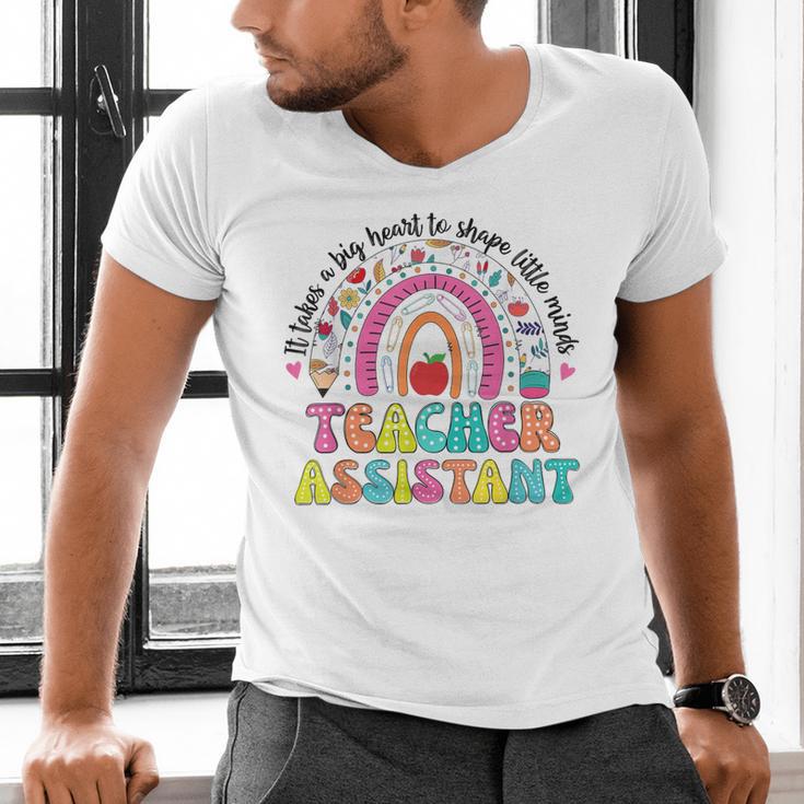 It Takes A Big Heart To Shape Little Minds Teacher Assistant Men's V-Neck T-Shirt, gift for family, gift for coworker