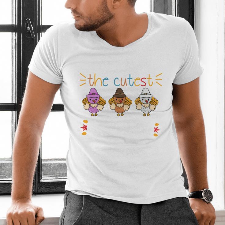 I Teach The Cutest Turkeys School Teachers Thanksgiving Men's V-Neck T-Shirt, gift for family, gift for coworker