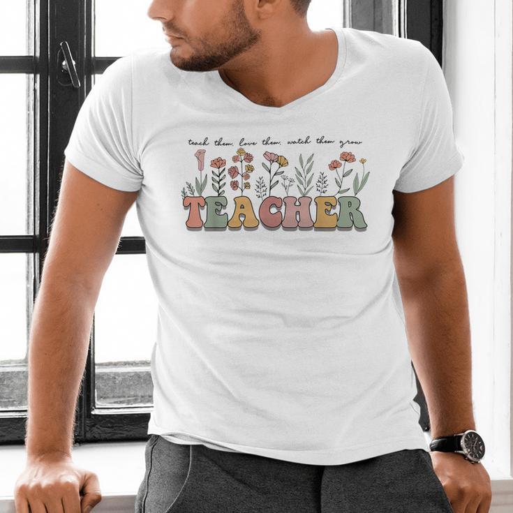 Teach Them Love Them Watch Them Grow Teacher Men's V-Neck T-Shirt, gift for family, gift for coworker Teach Them Love Them Watch Them Grow Teacher Men's V-Neck T-Shirt, gift for family, gift for coworker