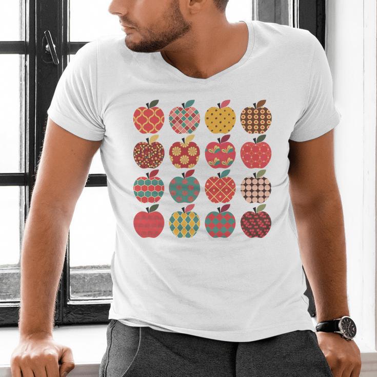 Teacher Apple Back To School Art For School Supplies Men's V-Neck T-Shirt, gift for family, gift for coworker