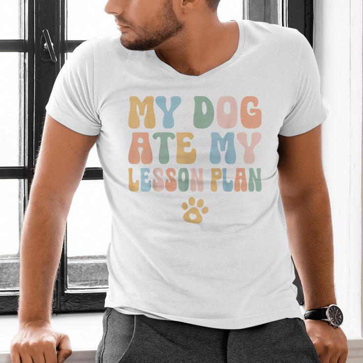 Teacher My Dog Ate My Lesson Plan Teacher Lesson Plan Men's V-Neck T-Shirt, gift for family, gift for coworker Teacher My Dog Ate My Lesson Plan Teacher Lesson Plan Men's V-Neck T-Shirt, gift for family, gift for coworker
