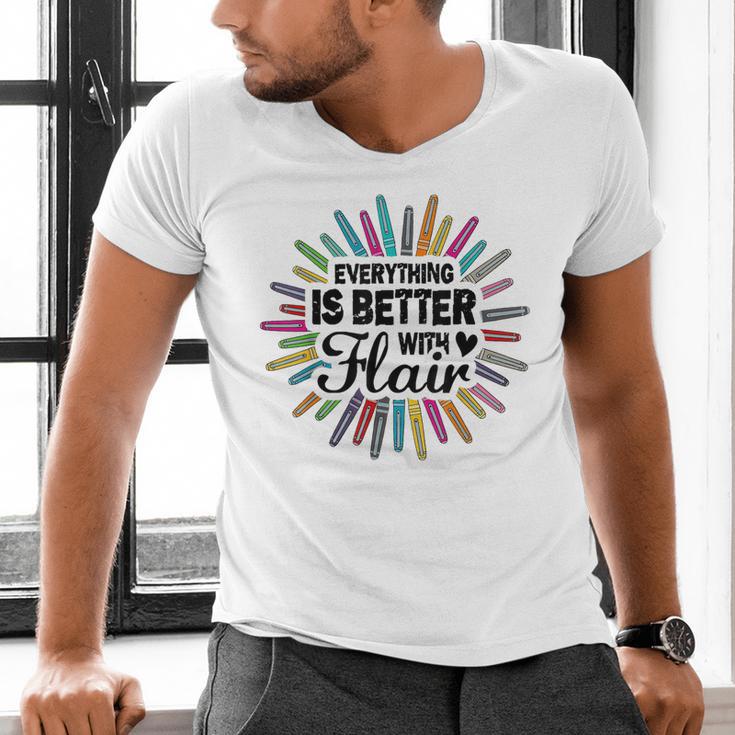 Teacher Flair Pen Art Lover School Supplies Men's V-Neck T-Shirt, gift for family, gift for coworker Teacher Flair Pen Art Lover School Supplies Men's V-Neck T-Shirt, gift for family, gift for coworker