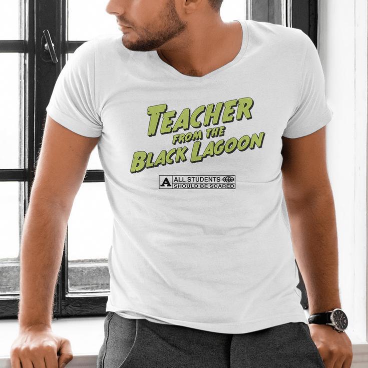 Teacher Halloween Tshirt Teacher From The Lagoon Men Women Men's V-Neck T-Shirt, gift for family, gift for coworker