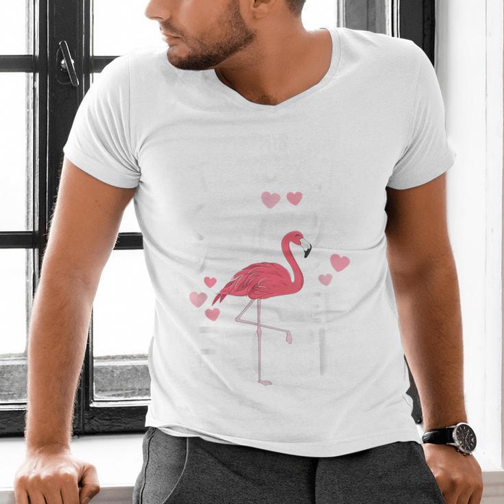 This Teacher Loves Her Flock Flamingo Teacher Class Men's V-Neck T-Shirt, gift for family, gift for coworker