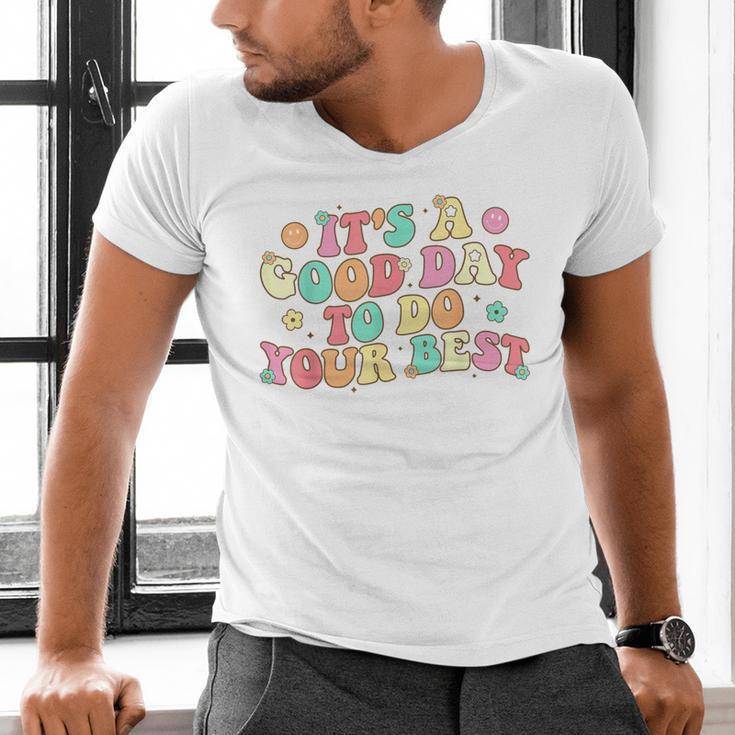 Teacher Testing Shirt It's A Good Day To Do Best Groovy Men's V-Neck T-Shirt, Groovy Teacher Shirts, gift for family, gift for coworker