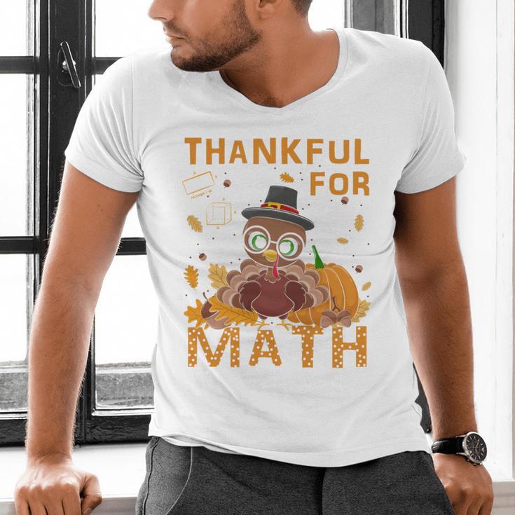 Thankful Math Turkey Teacher Happy Thanksgiving Men's V-Neck T-Shirt, gift for family, gift for coworker Thankful Math Turkey Teacher Happy Thanksgiving Men's V-Neck T-Shirt, gift for family, gift for coworker