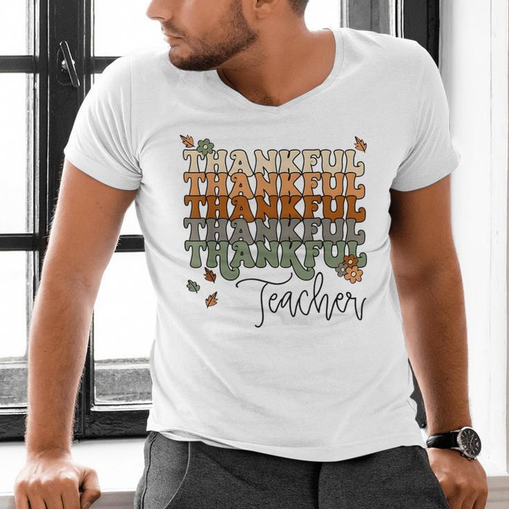 Thankful Teacher Thanksgiving Fall Pumpkin Turkey Men's V-Neck T-Shirt, gift for family, gift for coworker Thankful Teacher Thanksgiving Fall Pumpkin Turkey Men's V-Neck T-Shirt, gift for family, gift for coworker