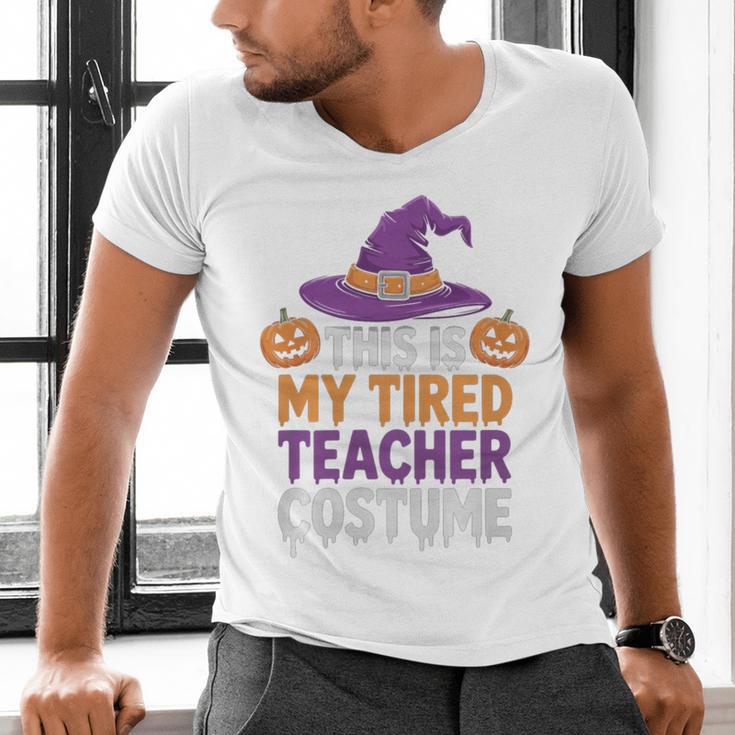 This Is My Tired Teacher Costume Halloween Premium Tri-Blend Men's V-Neck T-Shirt, gift for family, gift for coworker This Is My Tired Teacher Costume Halloween Premium Tri-Blend Men's V-Neck T-Shirt, gift for family, gift for coworker