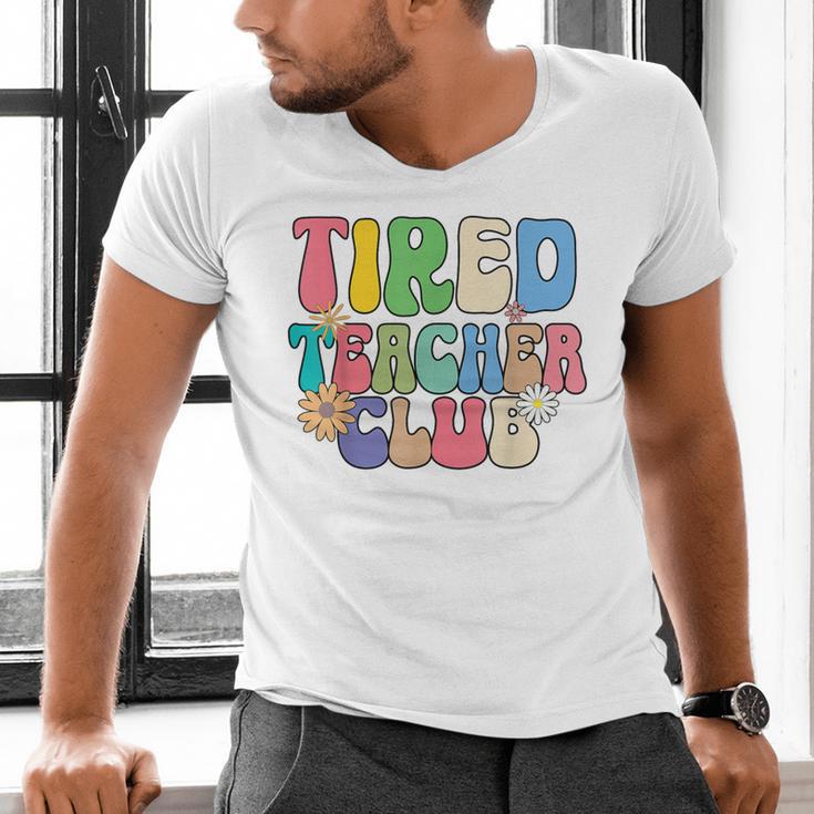 Tired Teachers Club Groovy Teachers Back To School Men's V-Neck T-Shirt, gift for family, gift for coworker Tired Teachers Club Groovy Teachers Back To School Men's V-Neck T-Shirt, gift for family, gift for coworker