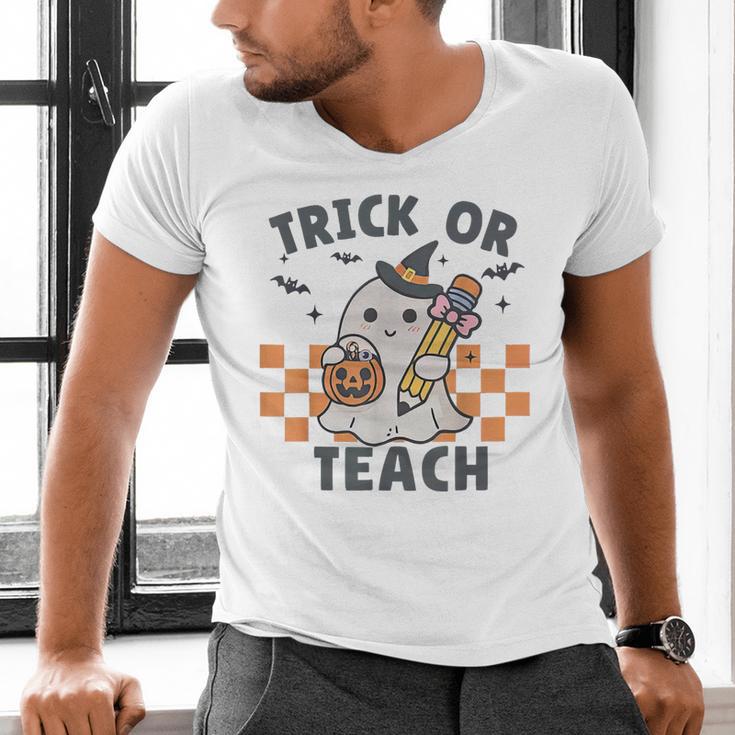 Trick Or Teach Teacher Men's V-Neck T-Shirt, gift for family, gift for coworker Trick Or Teach Teacher Men's V-Neck T-Shirt, gift for family, gift for coworker