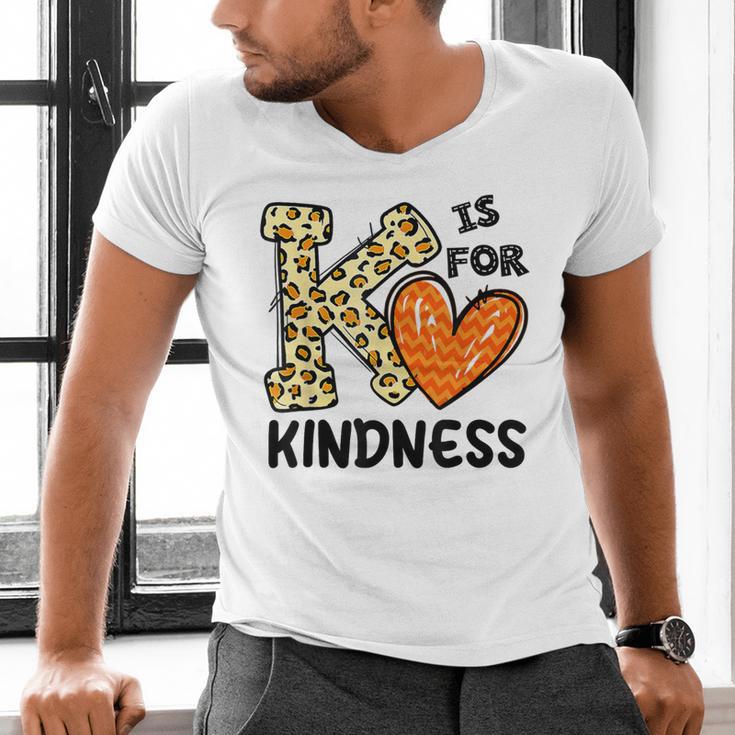Unity Day K Is For Kindness Anti Bullying Orange Teacher Men Women Kids Men's V-Neck T-Shirt, gift for family, gift for coworker