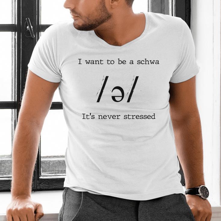 I Want To Be A Schwa It's Never Stressed Reading Teacher For Men Girls Kids Men's V-Neck T-Shirt, gift for family, gift for coworker