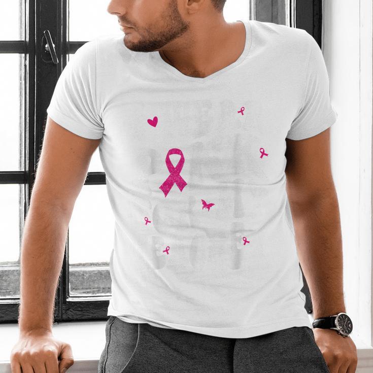 I Wear Pink For My Teacher Breast Cancer Awareness Support Men Women Men's V-Neck T-Shirt, gift for family, gift for coworker I Wear Pink For My Teacher Breast Cancer Awareness Support Men Women Men's V-Neck T-Shirt, gift for family, gift for coworker