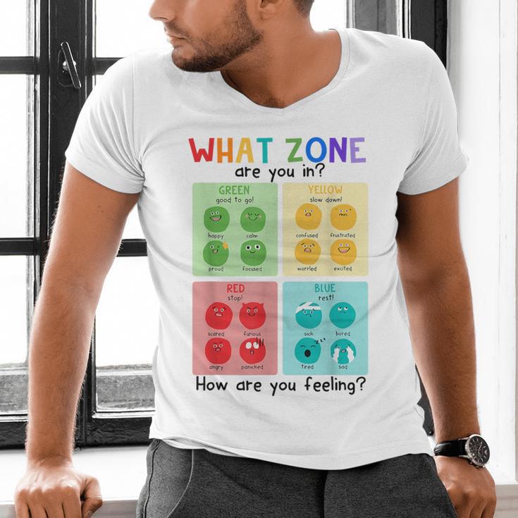 What Zone Are You In How Are You Feeling Teacher Men's V-Neck T-Shirt, gift for family, gift for coworker What Zone Are You In How Are You Feeling Teacher Men's V-Neck T-Shirt, gift for family, gift for coworker