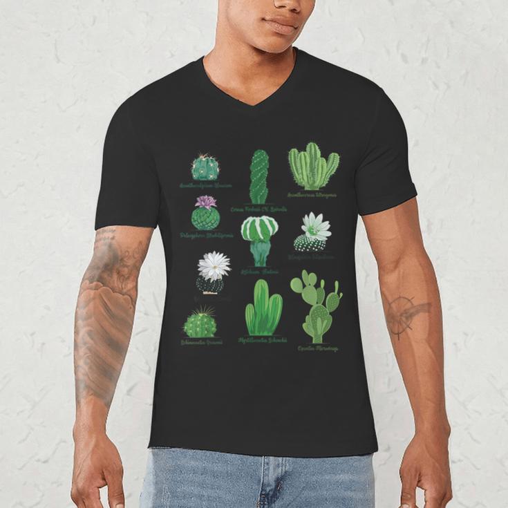 10 Types Of Cactus Succulent Teacher Chart Cactus Lover Tee Men's V-Neck T-Shirt, novelty gifts, funny gifts