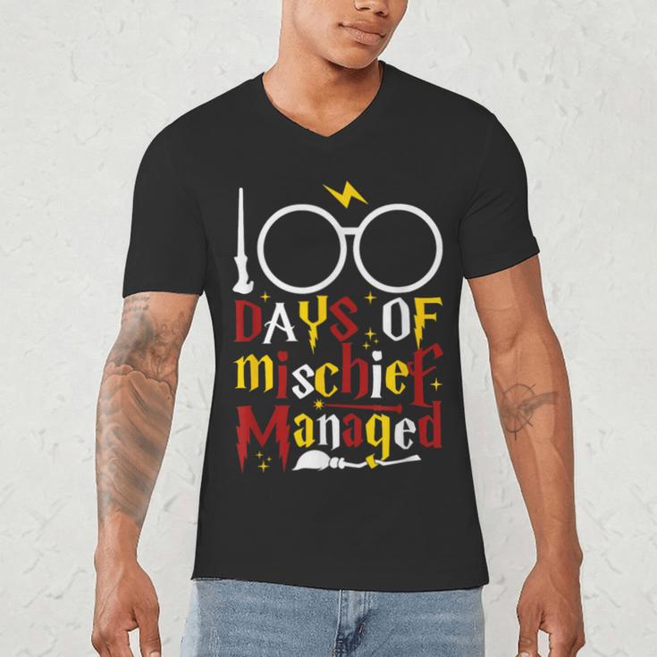 100 Days Of Mischief Managed Teacher Kid 100th Day Of School Men's V-Neck T-Shirt, novelty gifts, funny gifts 100 Days Of Mischief Managed Teacher Kid 100th Day Of School Men's V-Neck T-Shirt, novelty gifts, funny gifts